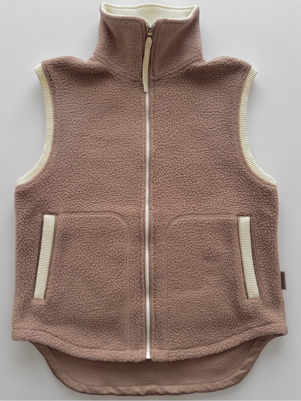 Varley Blush Pink Sherpa Vest with Cream Trim - Picture 9 of 9